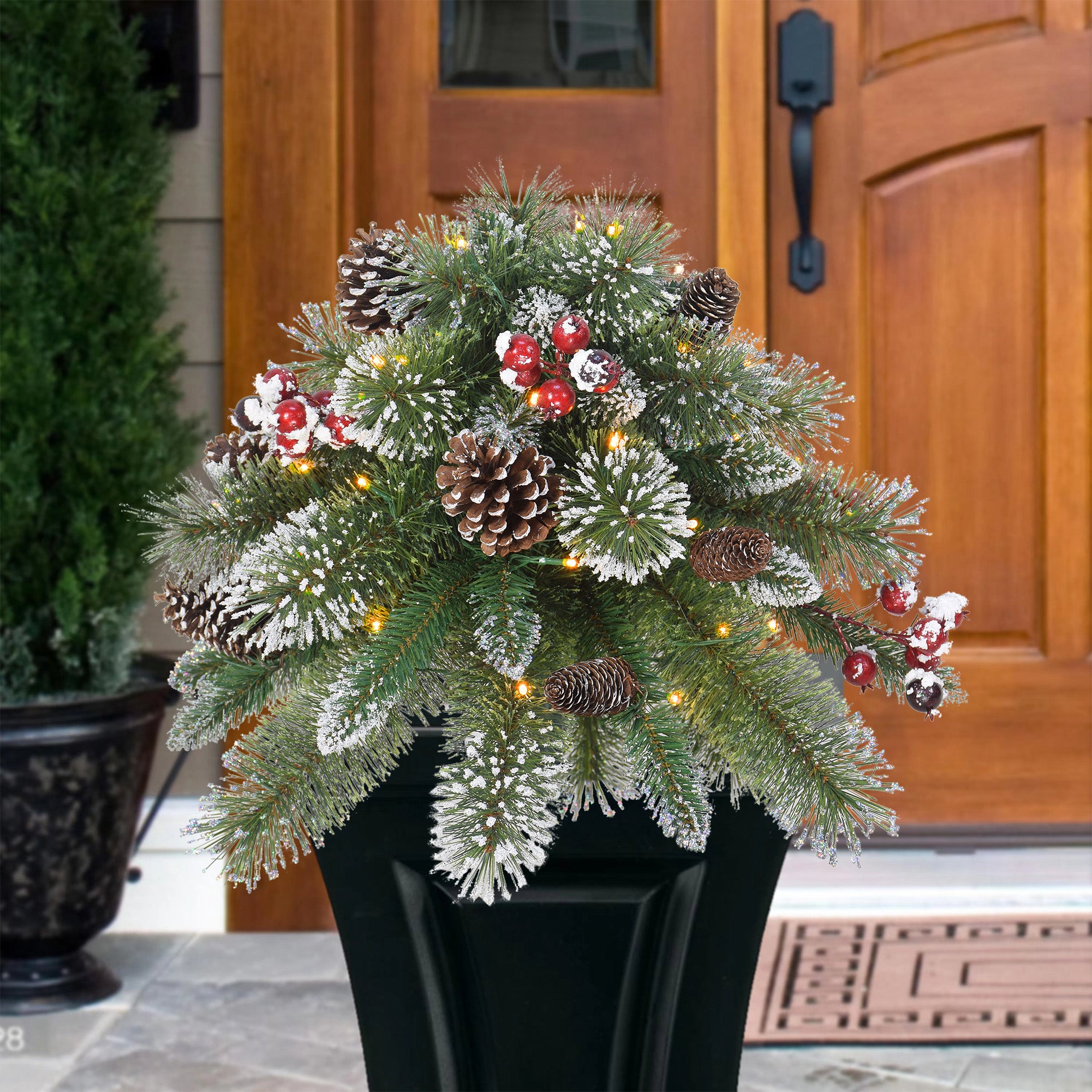 18" Snowy Urn Filler